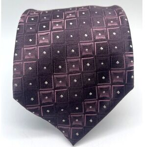 Vintage Brioni Handmade Silk Tie Italy Geometric Deep purple Classic‎ Luxury